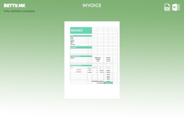 Шаблон за фактура за правна услуга во модерен стил